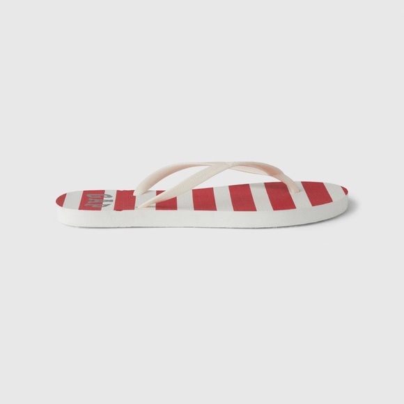 NWT GAP Logo Flip Flops Color: Americana Stripe Size 7 - Picture 2 of 5